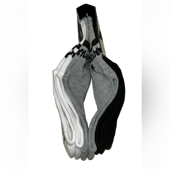 Converse Ultra Low Socks 3 Pair Women 4-10 White Gray Black w Dual Logo 4 Chucks - Picture 5 of 11